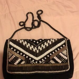 Beaded Black and White Women's Bag